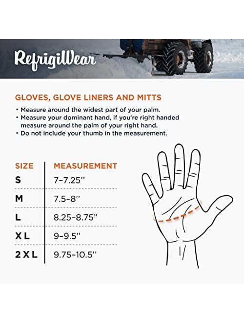 RefrigiWear Warm Fleece Lined Fiberfill Insulated Cowhide Leather Work Gloves