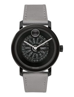 Bold Evolution Men's Swiss Grey Leather Strap Watch 40mm