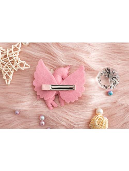Summer Crystal Unicorn Alligator Hair Clips For Women and Girls - Birthday Daily Holiday Party and Gift (2Pcs Glitter Wing BG)