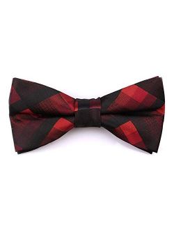 Kihatwin Skinny Ties for Mens Novelty Plaid Check Business Wedding Fashion Formal Neckties 2.7, Pocket Square, Bow Ties
