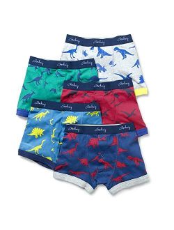 Gorboig Boys Boxer Briefs Toddler Kids Underwear Dinosaur Truck 5 Pack 3-10Y