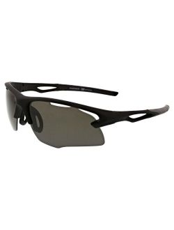 66mm Semi-Rimless Sport Wrap Polarized Sunglasses