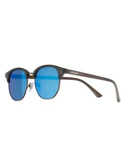 Blue Mirror Lens Round Sunglasses
