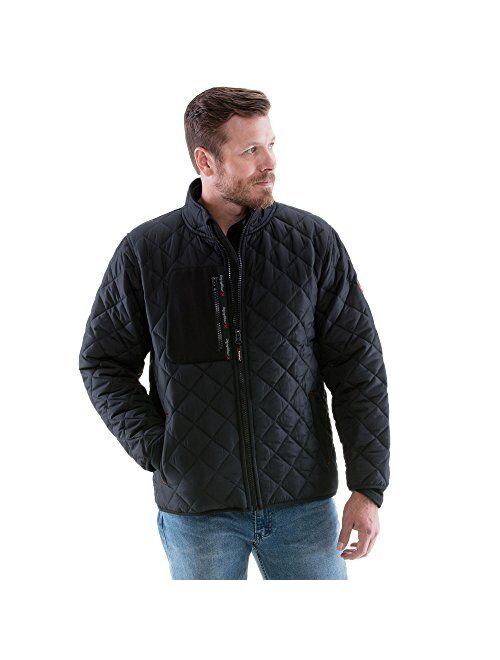 RefrigiWear Diamond Quilted Insulated Jacket with Fleece Lined Collar