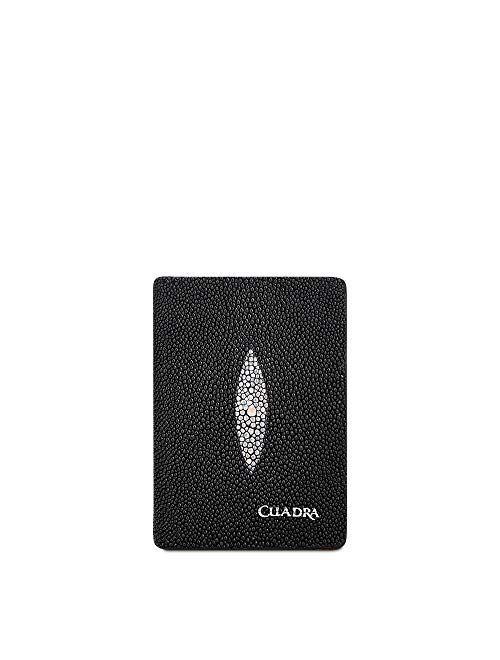 CUADRA Men's Cardholder in Genuine Stingray Leather Black One_Size