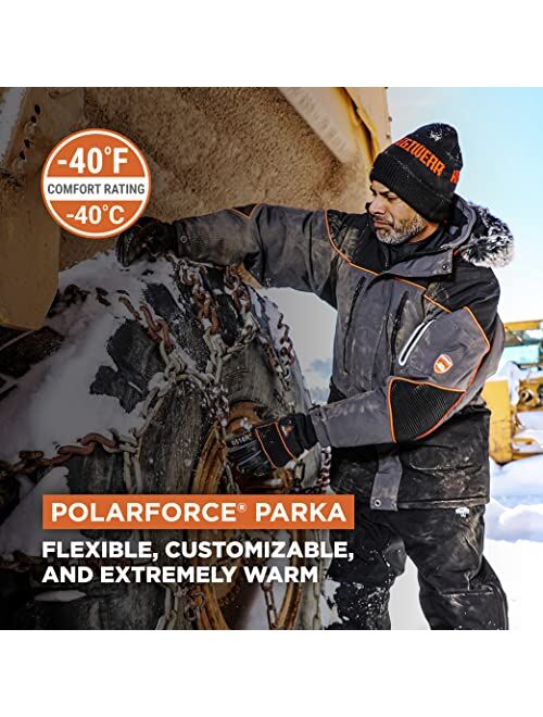 RefrigiWear PolarForce Insulated Parka for Men with Detachable Hood, -40F Comfort Rating