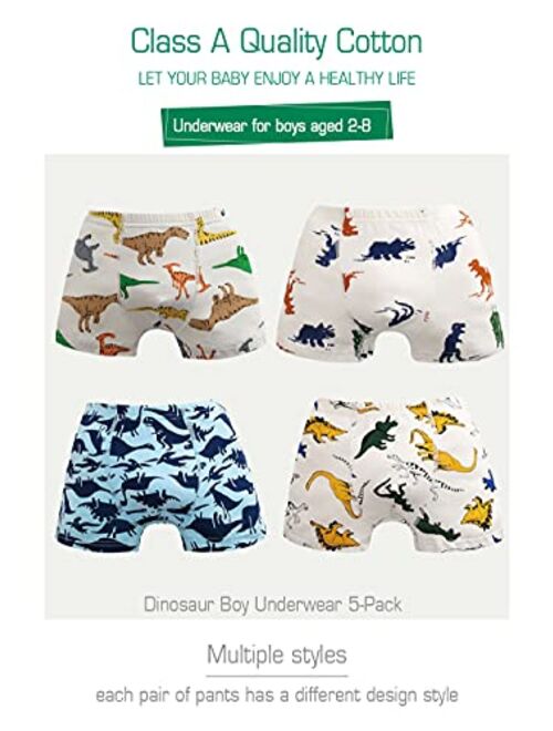 CC&La Dame Underwear Brief Boys Boxer Briefs 5-Pack Cotton Underwear Boxers Boy 2-8 Years