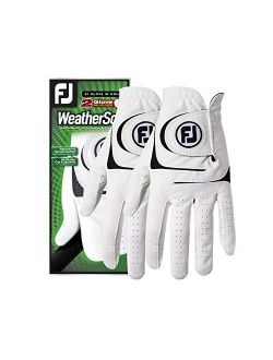 Men's WeatherSof Golf Gloves, Pack of 2 (White)
