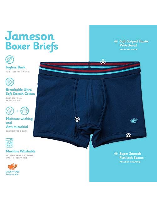 Lucky & Me | Jameson Performance Boy Boxer Briefs | Ultra Soft Cotton | 5 Pack