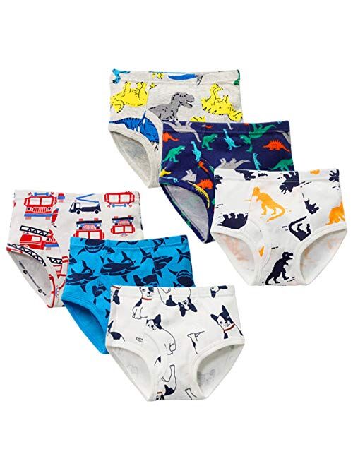 Cczmfeas Boys All Cotton Briefs Underwear Toddler Panties Pack of 6