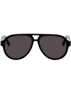 Black Round Aviator Sunglasses