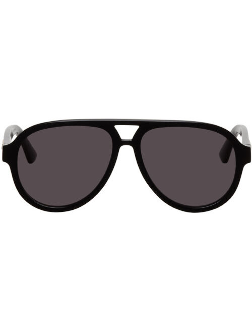 Gucci Black Round Aviator Sunglasses