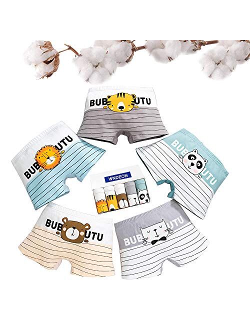 Wndeon (3-10 Year) Boys' Boxer Briefs Kids Cotton Underwear Breathable Panties for Boy