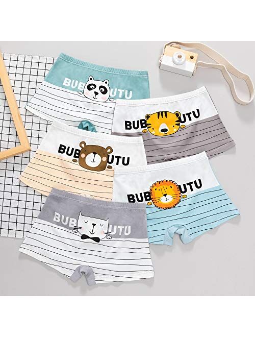 Wndeon (3-10 Year) Boys' Boxer Briefs Kids Cotton Underwear Breathable Panties for Boy