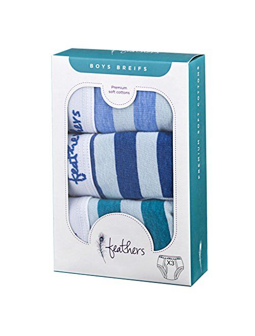 Feathers Boys Multi Stripe Snug Fit Tagless Briefs Underwear - (3/Pack)