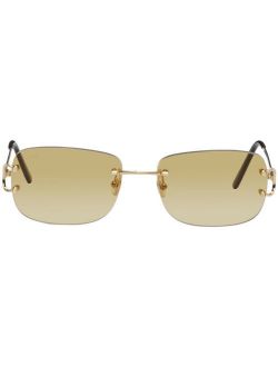Gold Rectangle Sunglasses