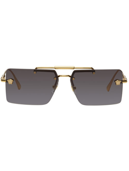 Versace Gold Rimless Sunglasses