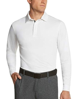 Men's Dry Fit Long Sleeve Golf Shirt - Quick Dry Polo Shirts - UPF 30, Stretch Fabric