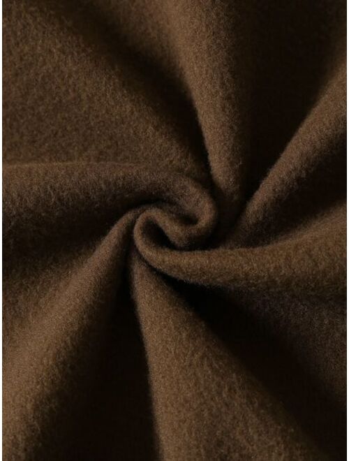 Shein Men Solid Drawstring Drop Shoulder Thermal Lined Hoodie