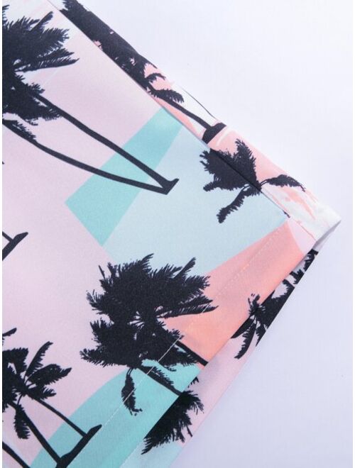 Shein Men Tropical Print Drawstring Waist Shorts