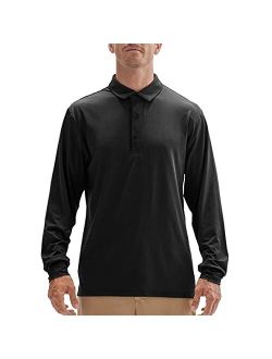 Talanes Men's Long Sleeve Golf Polo Shirts Quick Dry Performance Athletic Collared T-Shirt, UV Sun Protection Tee Shirts