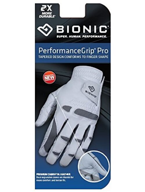 Bionic Gloves Mens PerformanceGrip Pro Premium Golf Glove made from Long Lasting, Genuine Cabretta Leather