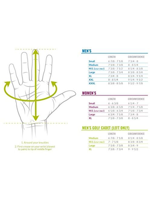 Bionic Gloves Mens PerformanceGrip Pro Premium Golf Glove made from Long Lasting, Genuine Cabretta Leather