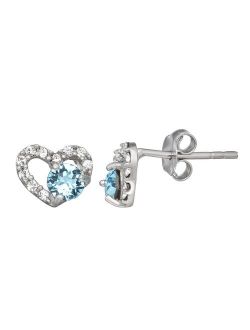 Charming Girl Crystal Heart Stud Earrings