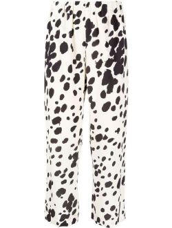 cow-print cropped trousers