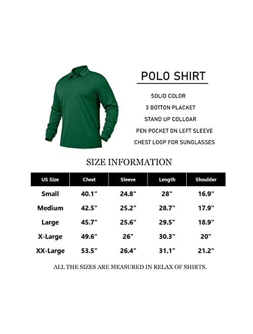 NAVEKULL Men's Performance Long Sleeve Tactical Polo Shirt Quick Dry Lightweight Military Outdoor Hiking Sport Golf Shirt