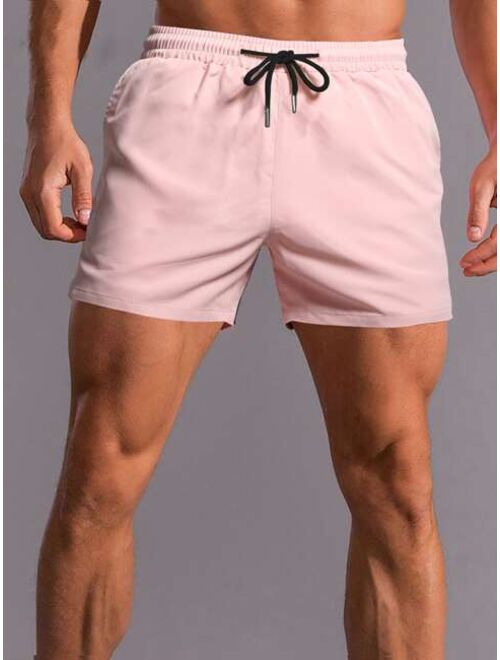 Shein Men Solid Drawstring Waist Shorts