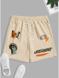 Men Butterfly Figure Graphic Shorts