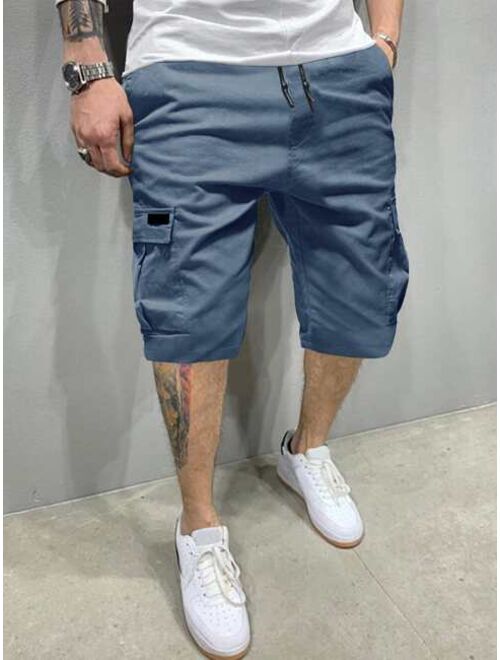 Buy Shein Men Flap Pocket Drawstring Cargo Shorts online | Topofstyle