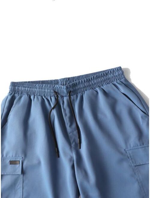 Shein Men Flap Pocket Drawstring Cargo Shorts