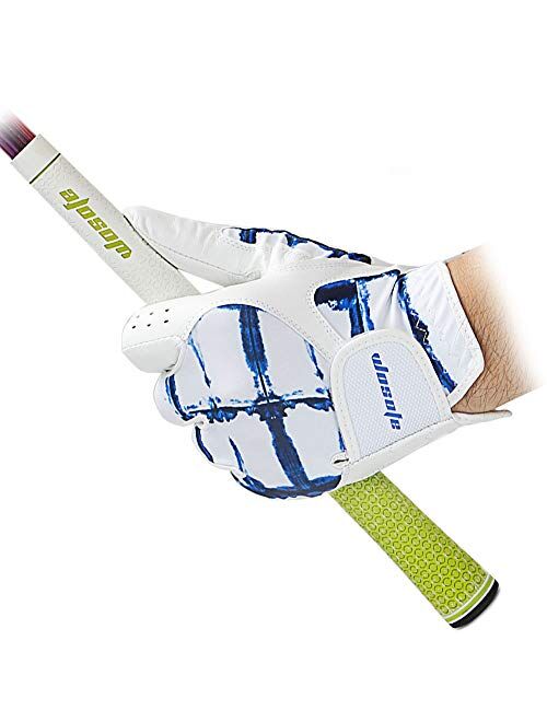 wosofe Golf Glove for Men's Left Hand White Soft Leather Breathable Professional Golf Hand Wear