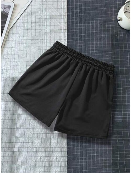 Shein Men Bear Print Drawstring Waist Shorts