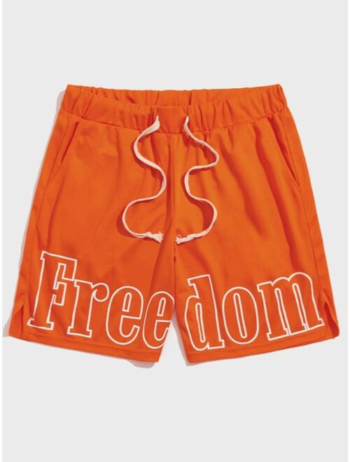 SHEIN Men Letter Graphic Track Shorts