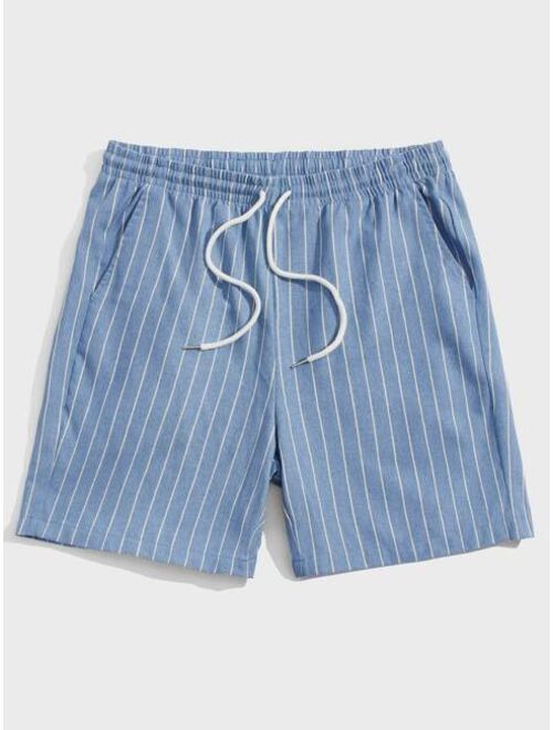 SHEIN Men Striped Drawstring Shorts