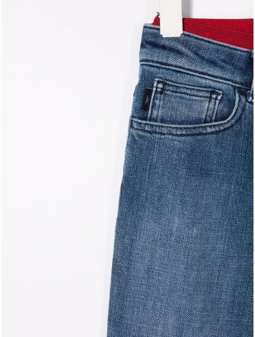 Emporio Armani Kids logo-waistband denim jeans