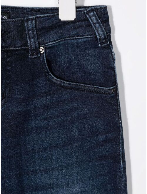 Emporio Armani Kids logo-plaque straight-leg jeans