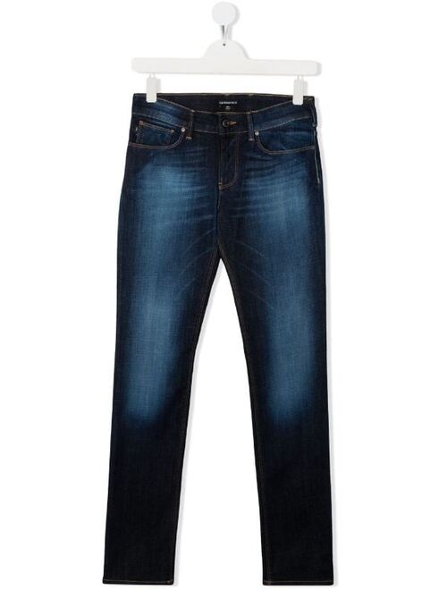Emporio Armani Kids faded-effect jeans