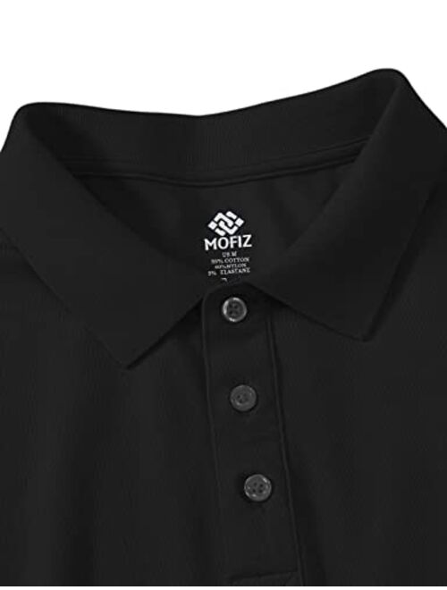MoFiz Men's Golf Shirt Long Sleeve Golf Polo Classic-fit Polo Quick-Dry Athletic Shirt