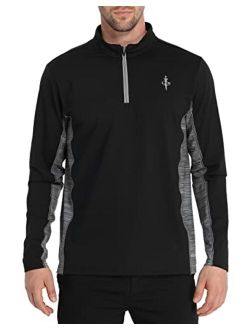 LRD Quarter Zip Golf Pullover for Men 1/4 Zip Long Sleeve Golf Shirts