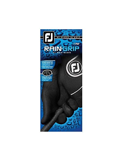 FootJoy Women's RainGrip Golf Gloves, Pair (Black)