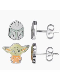 Disney's Star Wars The Mandalorian The Child aka Baby Yoda Brass Plated Earring Set