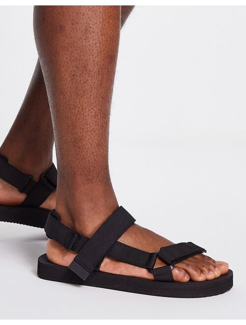 Pull&Bear cross-strap sandals in black