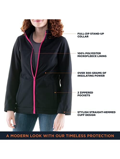 RefrigiWear Womens Warm Softshell Jacket Full Zip with Micro Fleece Lining