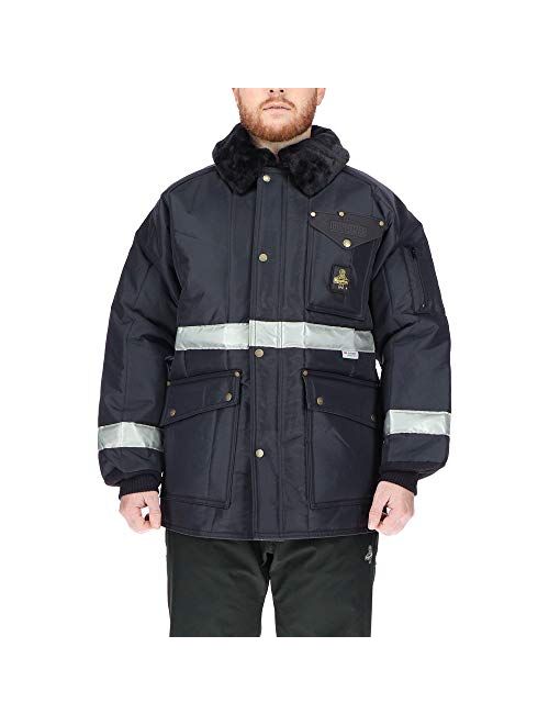 RefrigiWear Insulated Iron-Tuff Enhanced Visibility Siberian Workwear Jacket with Reflective Tape
