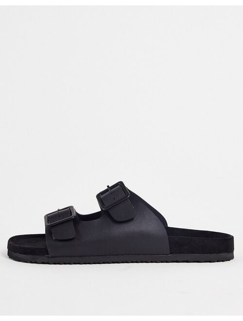 ASOS DESIGN sandals in black with buckle