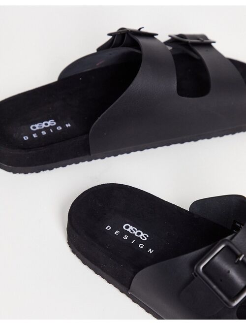ASOS DESIGN sandals in black with buckle